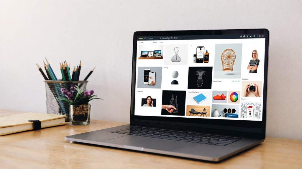 portafolio digital profesional en pantalla de laptop